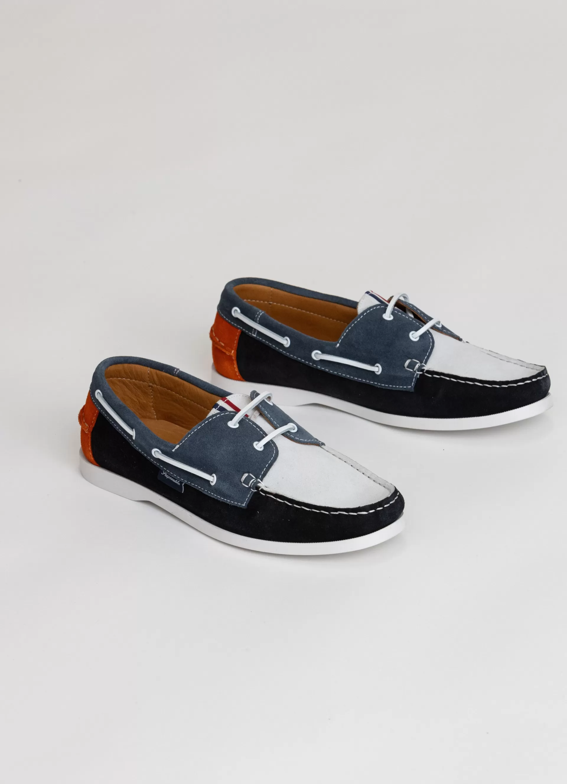 Summer Shoes>Façonnable Bateaux Bateau En Cuir Contraste Blue/Multi