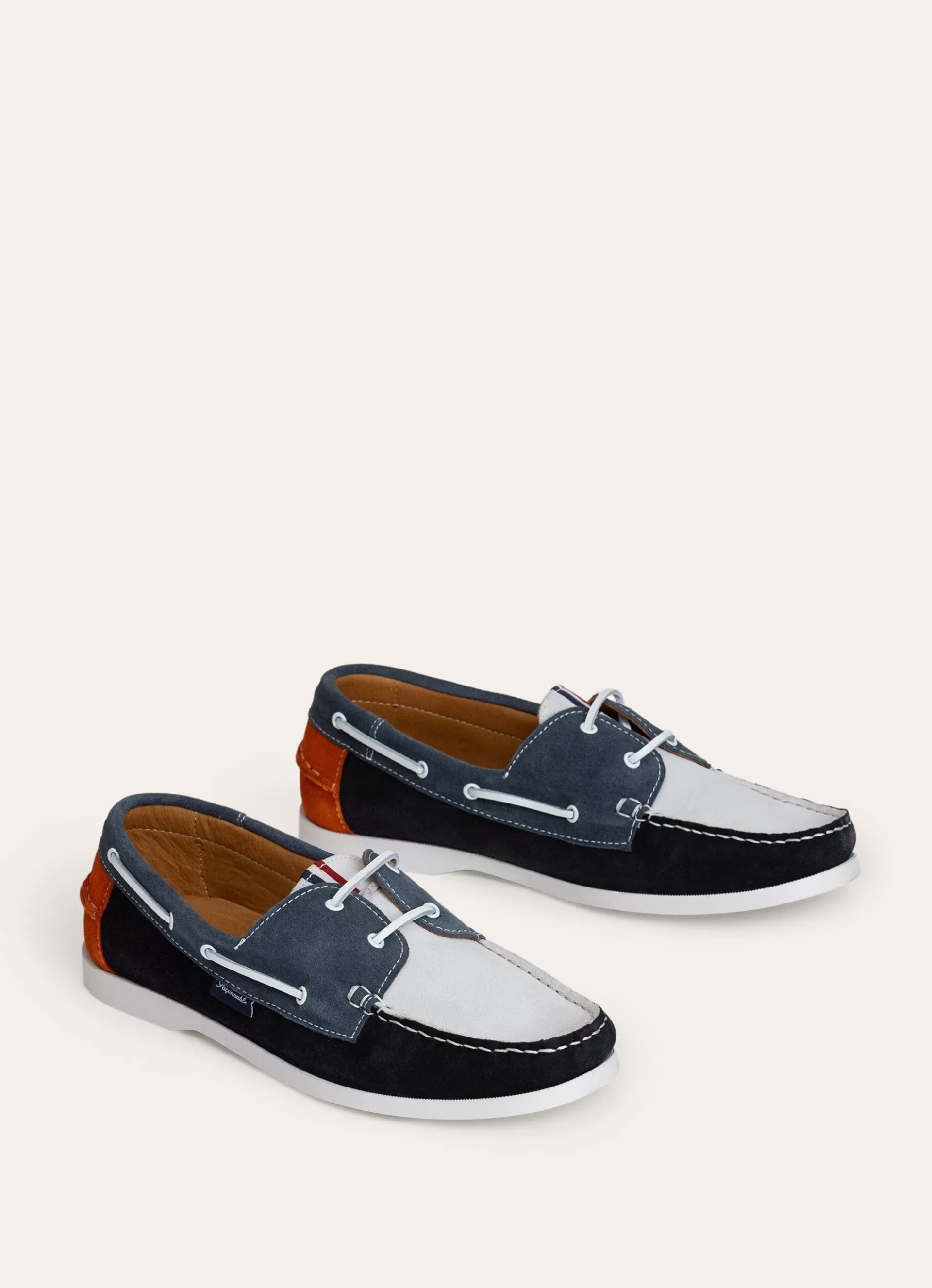 Summer Shoes>Façonnable Bateaux Bateau En Cuir Contraste Blue/Multi