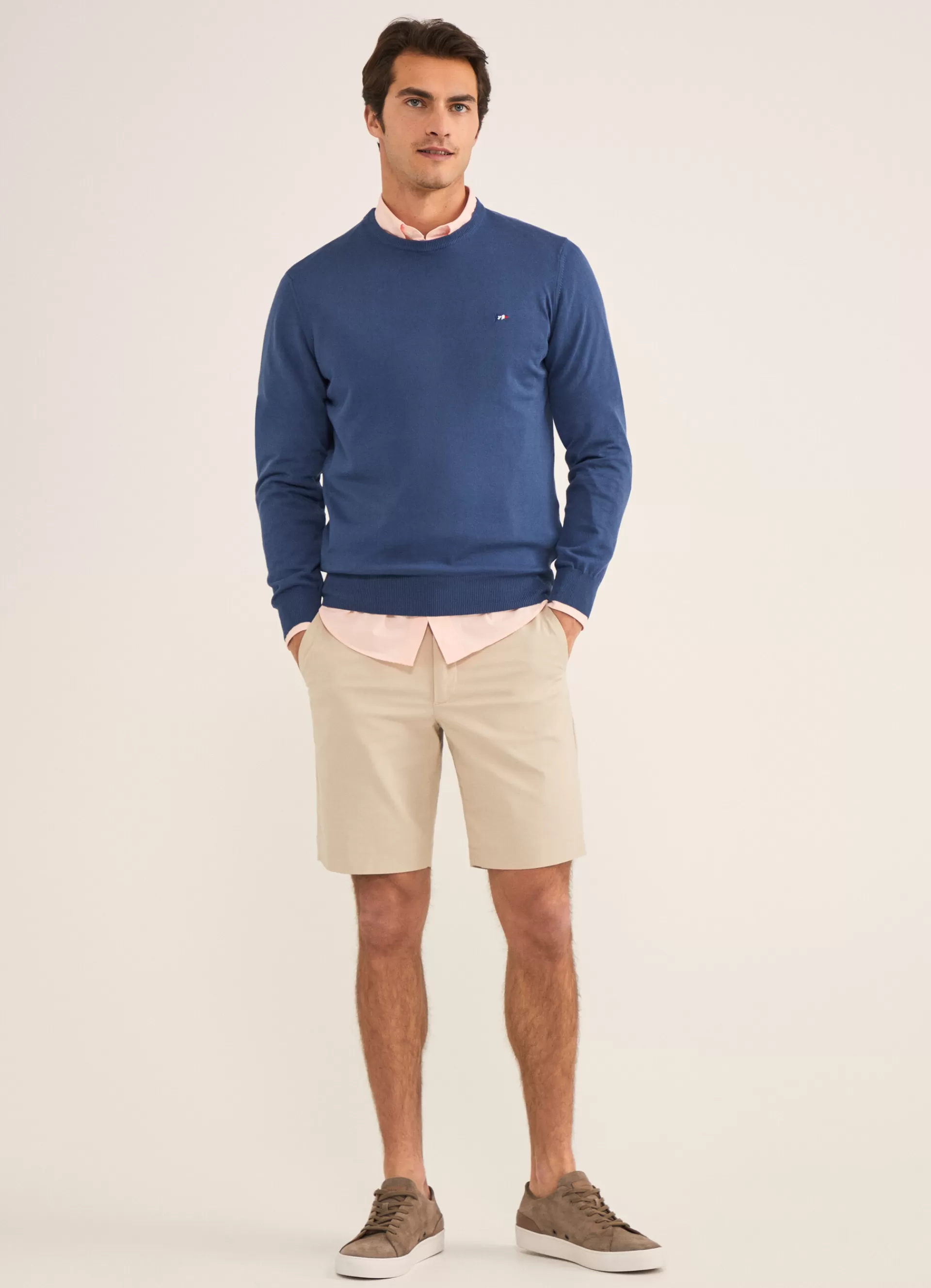 Shorts>Façonnable Bermuda En Coton Taille Elastique Light Beige