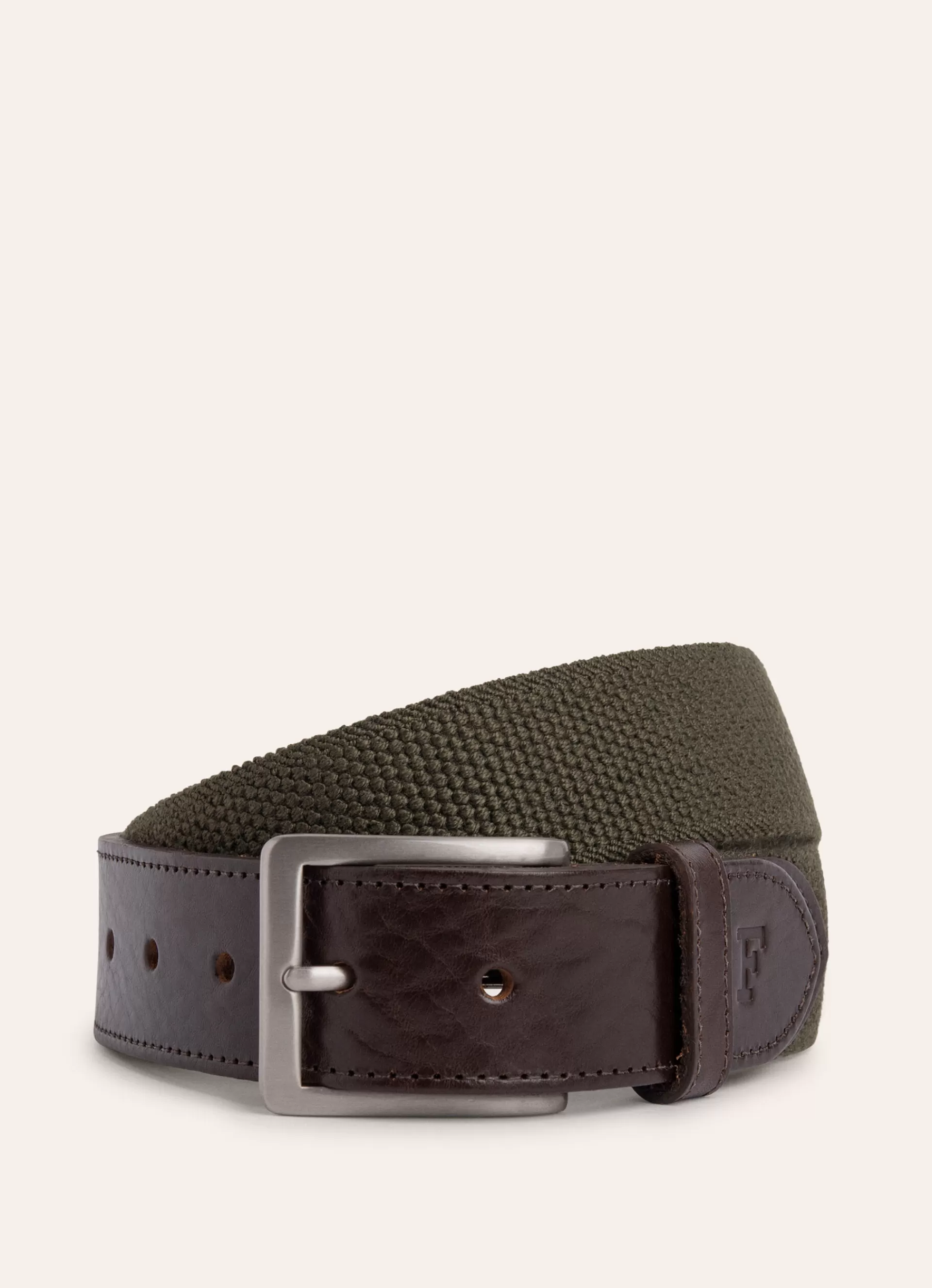 Ceintures>Façonnable Ceinture En Cuir Tresse Khaki Green