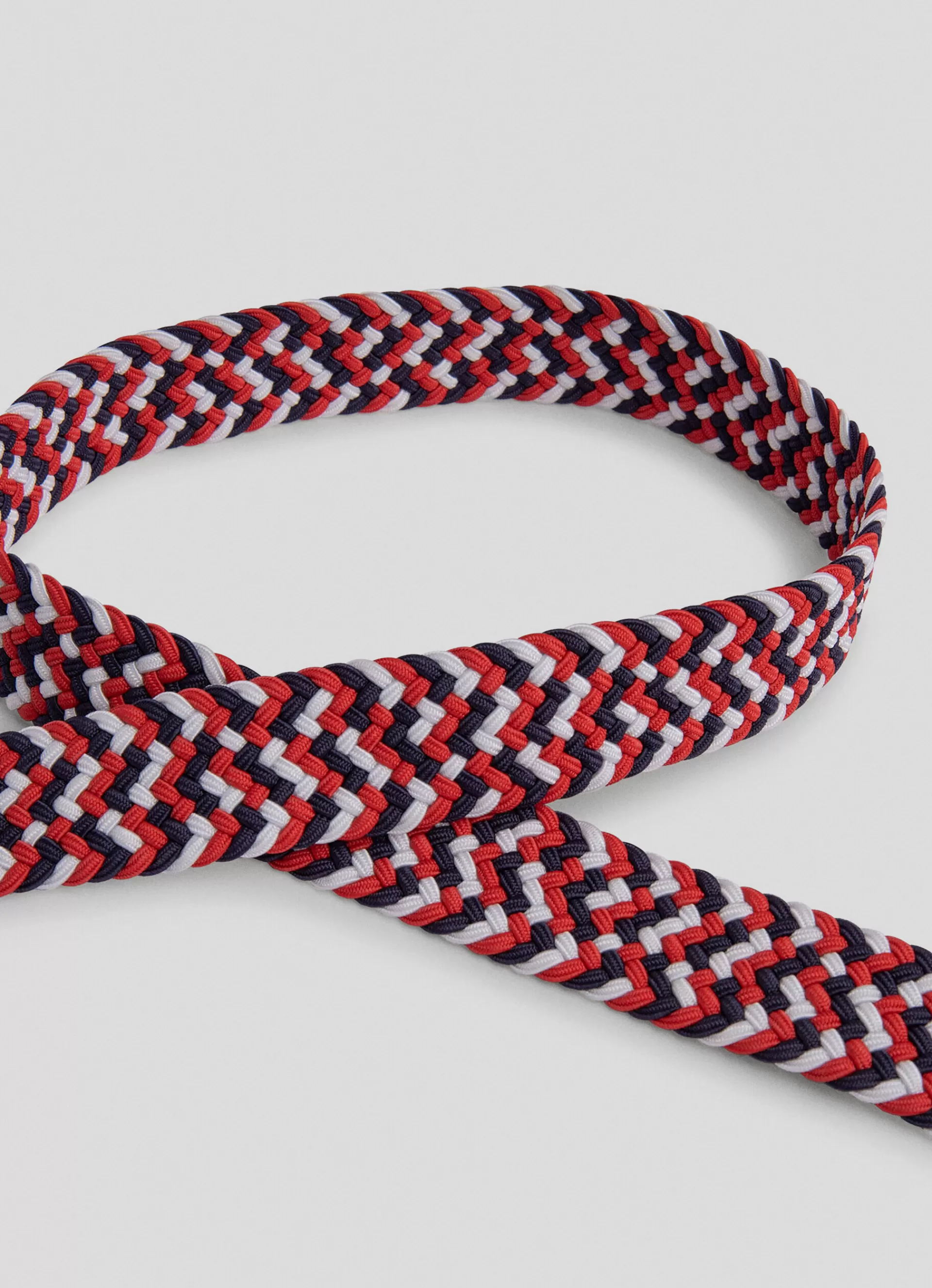 Ceintures>Façonnable Ceinture Tressee Elastique Red/Off Wht/Navy