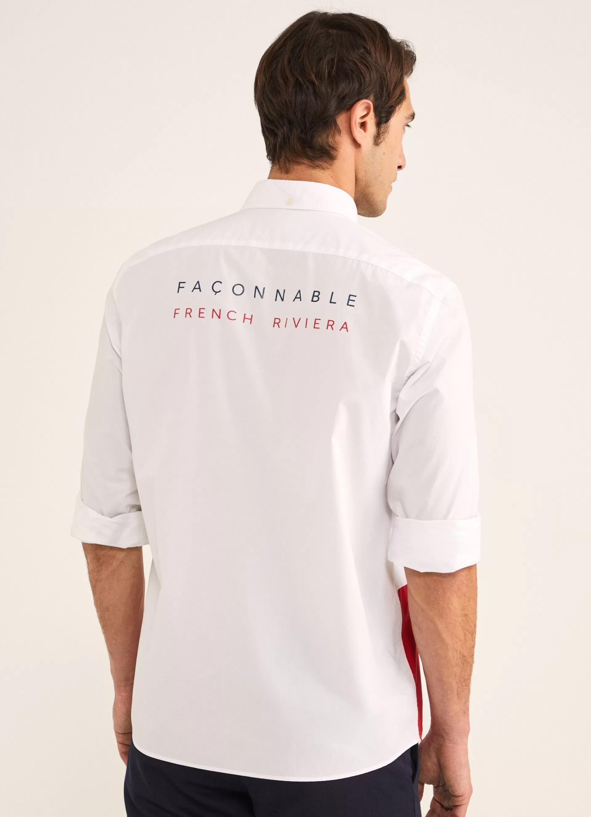 Chemises>Façonnable Chemise A Imprime Color Block White/Red
