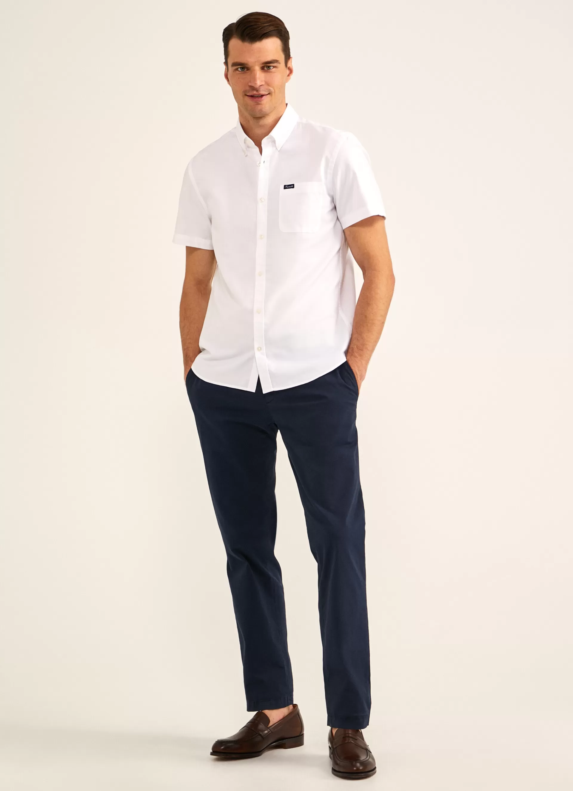 Chemises>Façonnable Chemise Oxford A Manches Courtes White