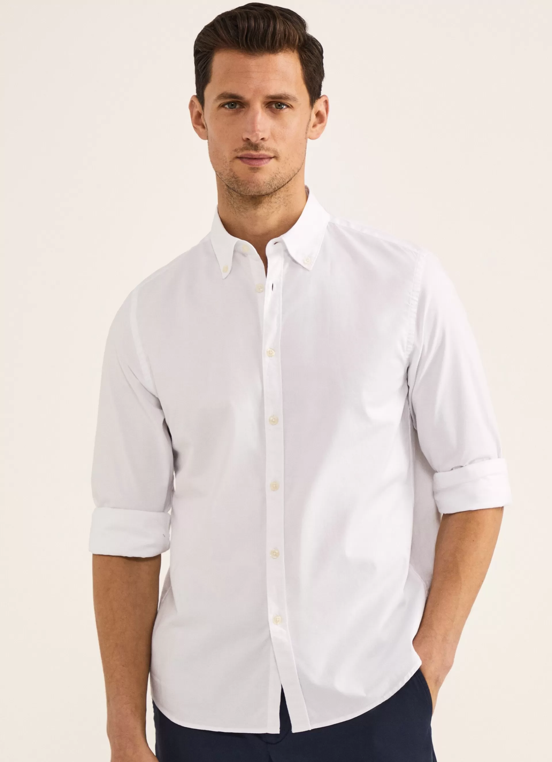 Chemises>Façonnable Chemise Oxford Imprimee White