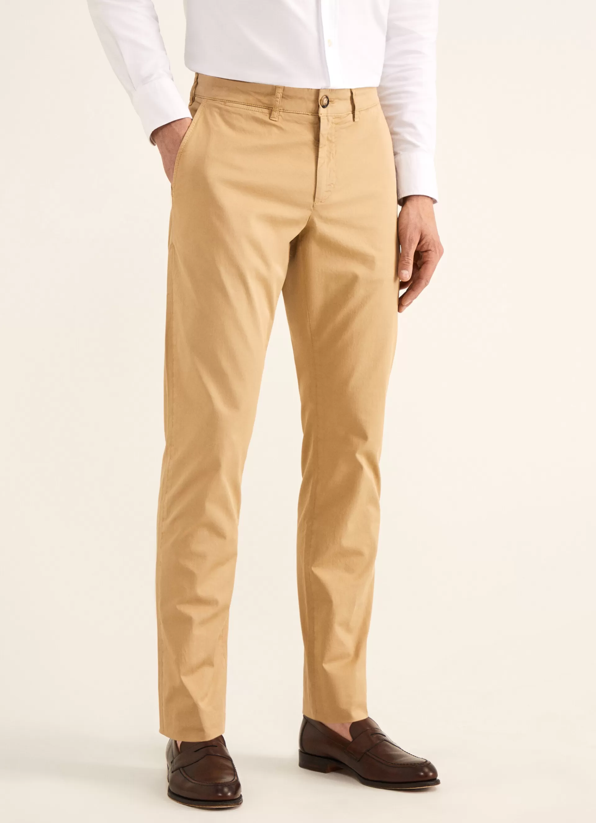 Pantalons>Façonnable Chino En Serge De Coton Sand