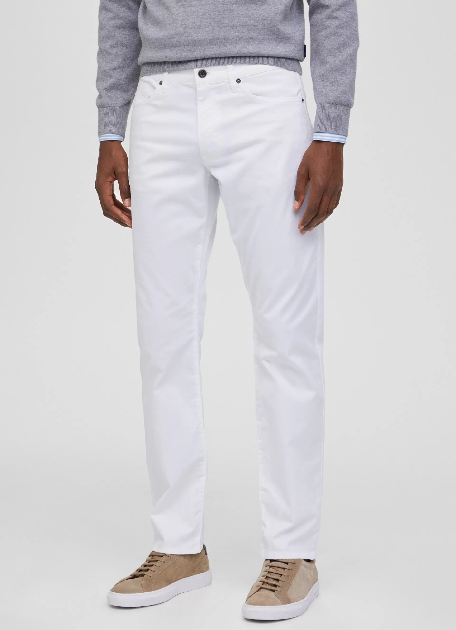 Pantalons>Façonnable Pantalon A 5 Poches En Popeline White