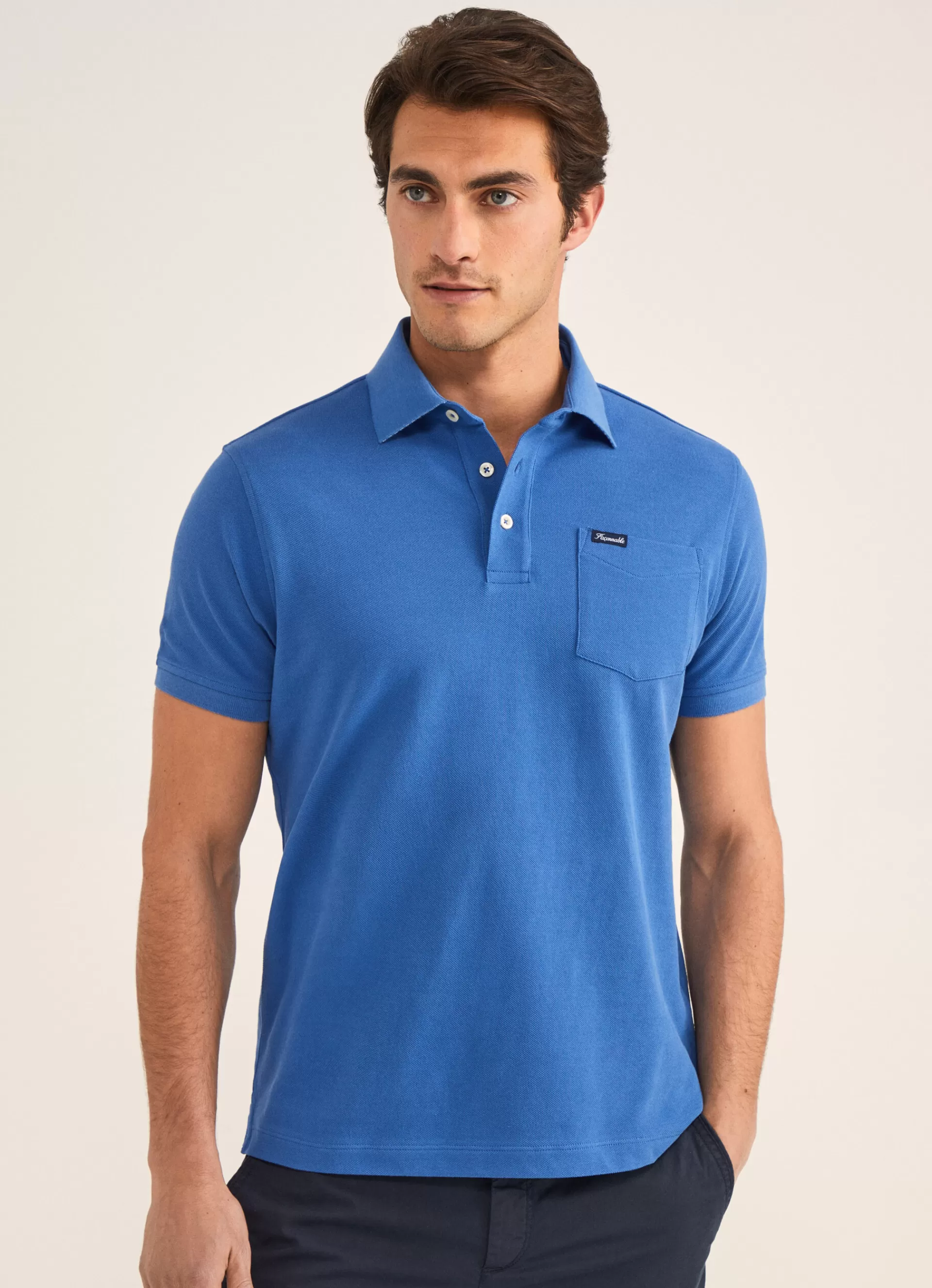 Polos>Façonnable Polo En Pique Blue