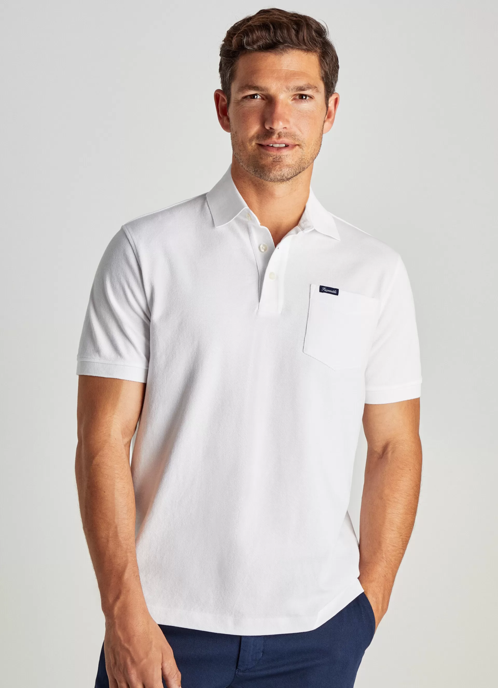 Polos>Façonnable Polo En Pique White