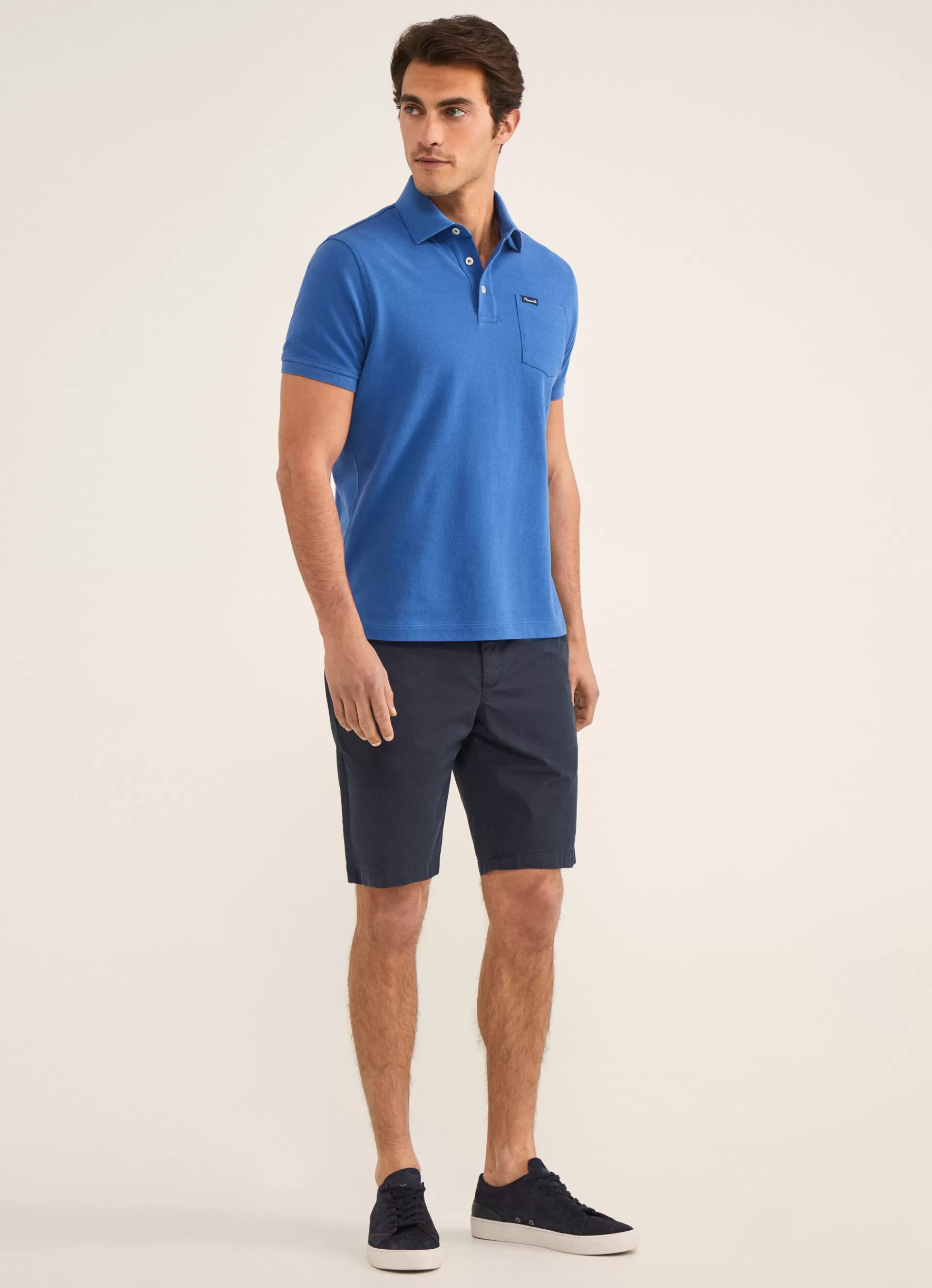 Polos>Façonnable Polo En Pique Blue