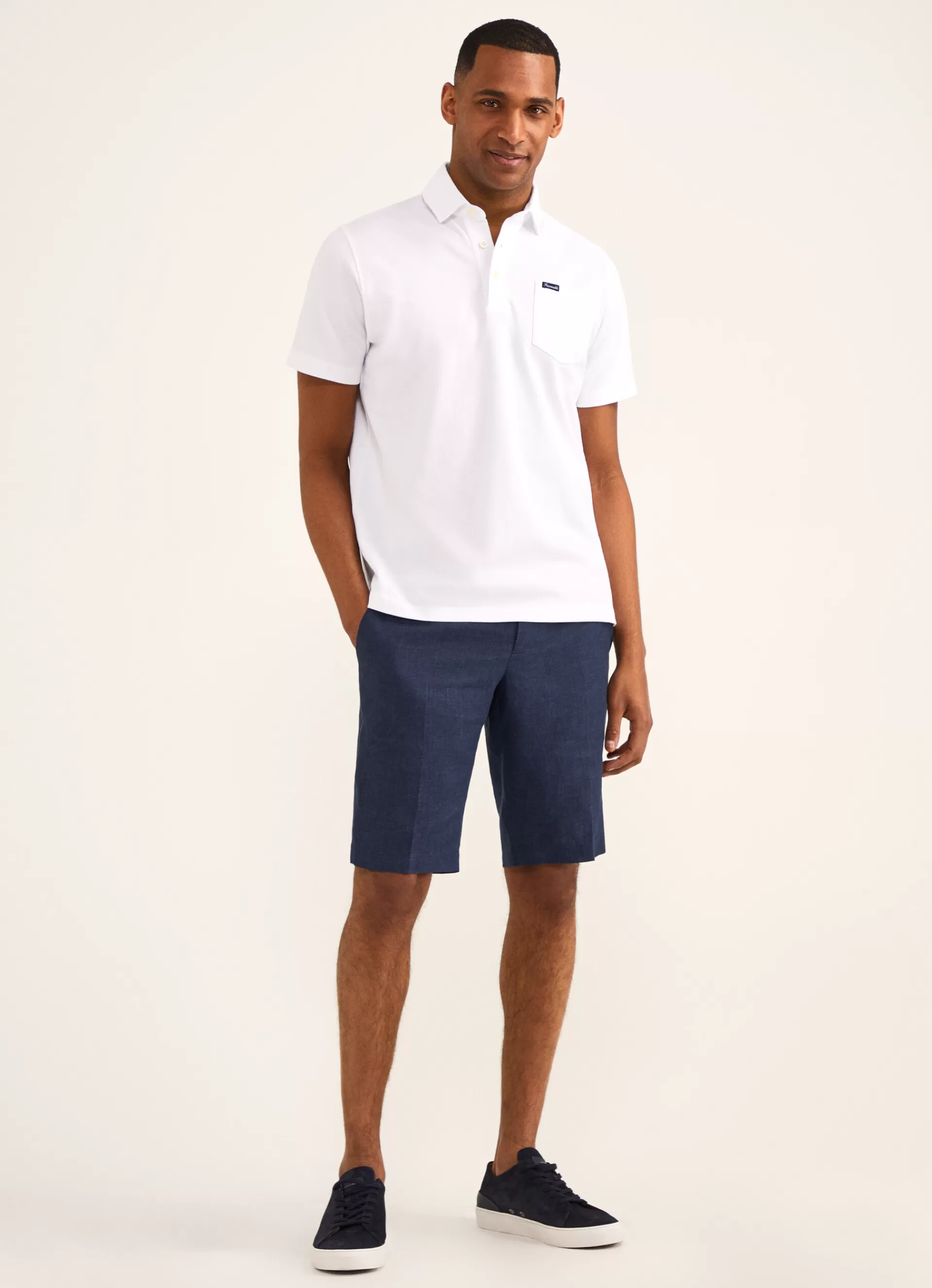 Polos>Façonnable Polo En Pique De Coton White