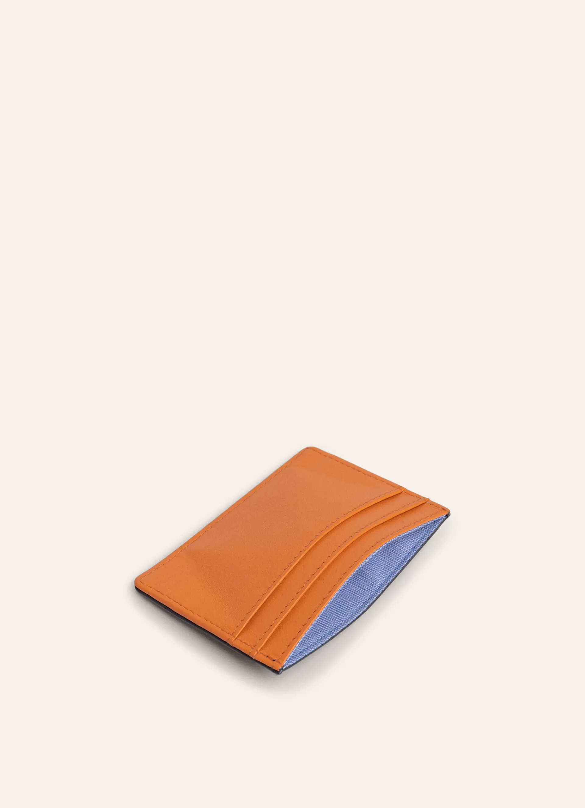 Leather Accesories>Façonnable Porte-Cartes En Cuir Bicolore Blue/Orange