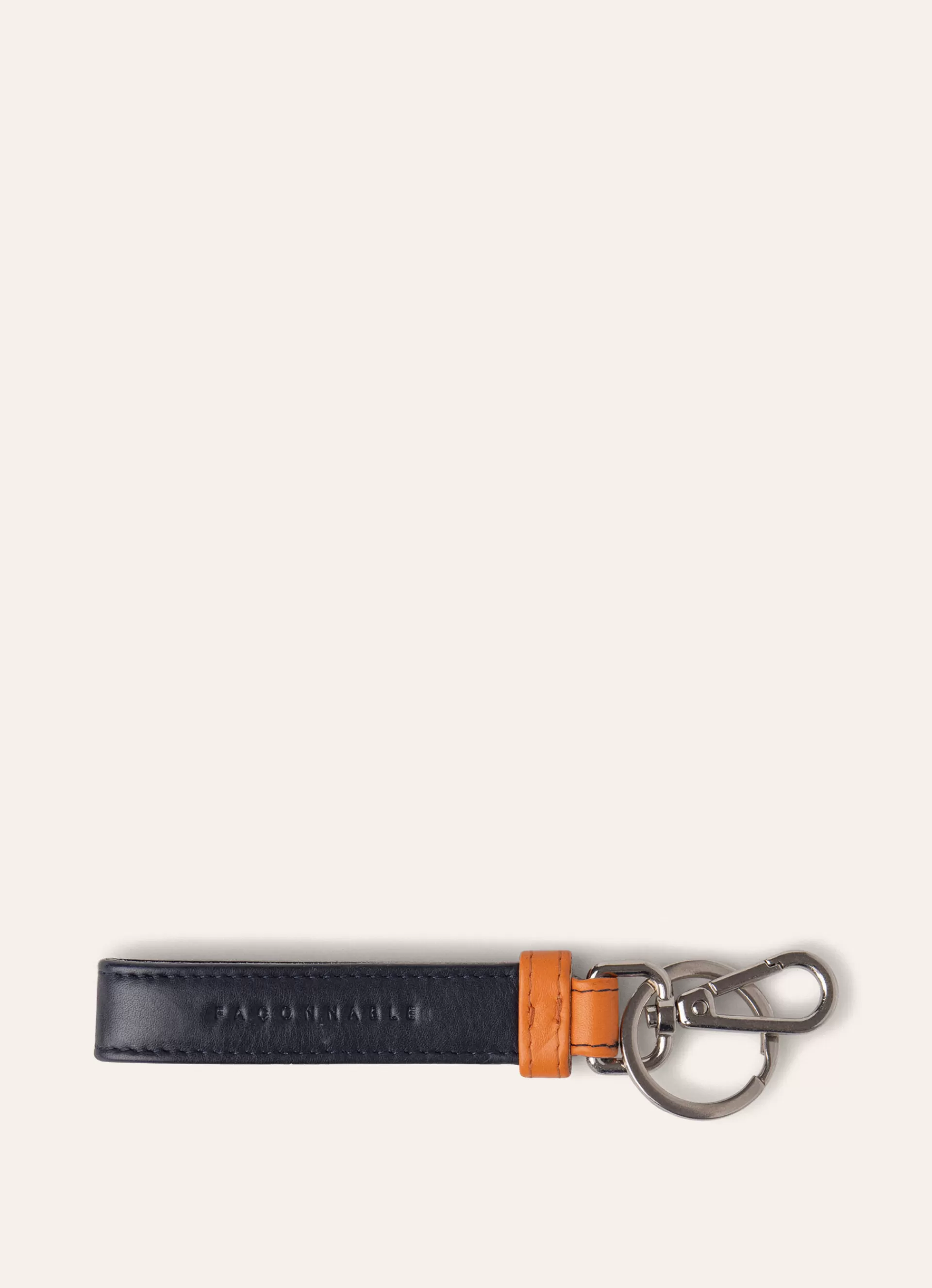 Leather Accesories>Façonnable Porte-Cles En Cuir Bicolore Blue/Orange