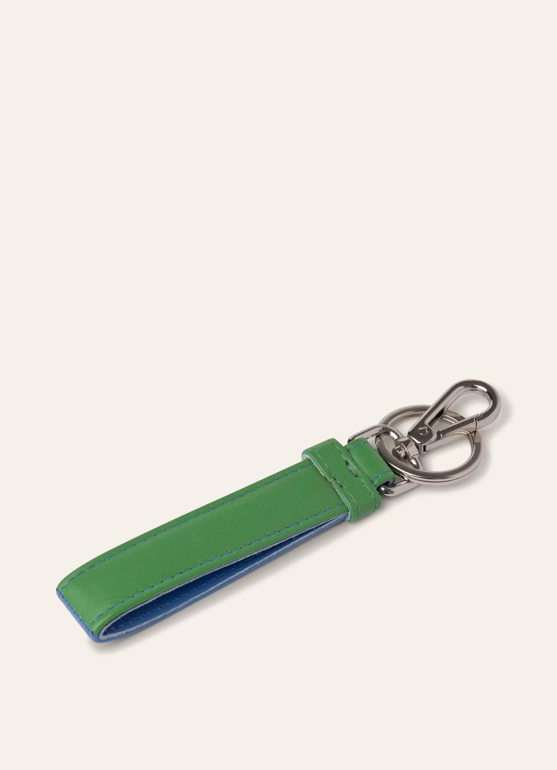 Leather Accesories>Façonnable Porte-Cles En Cuir Bicolore Blue/Green