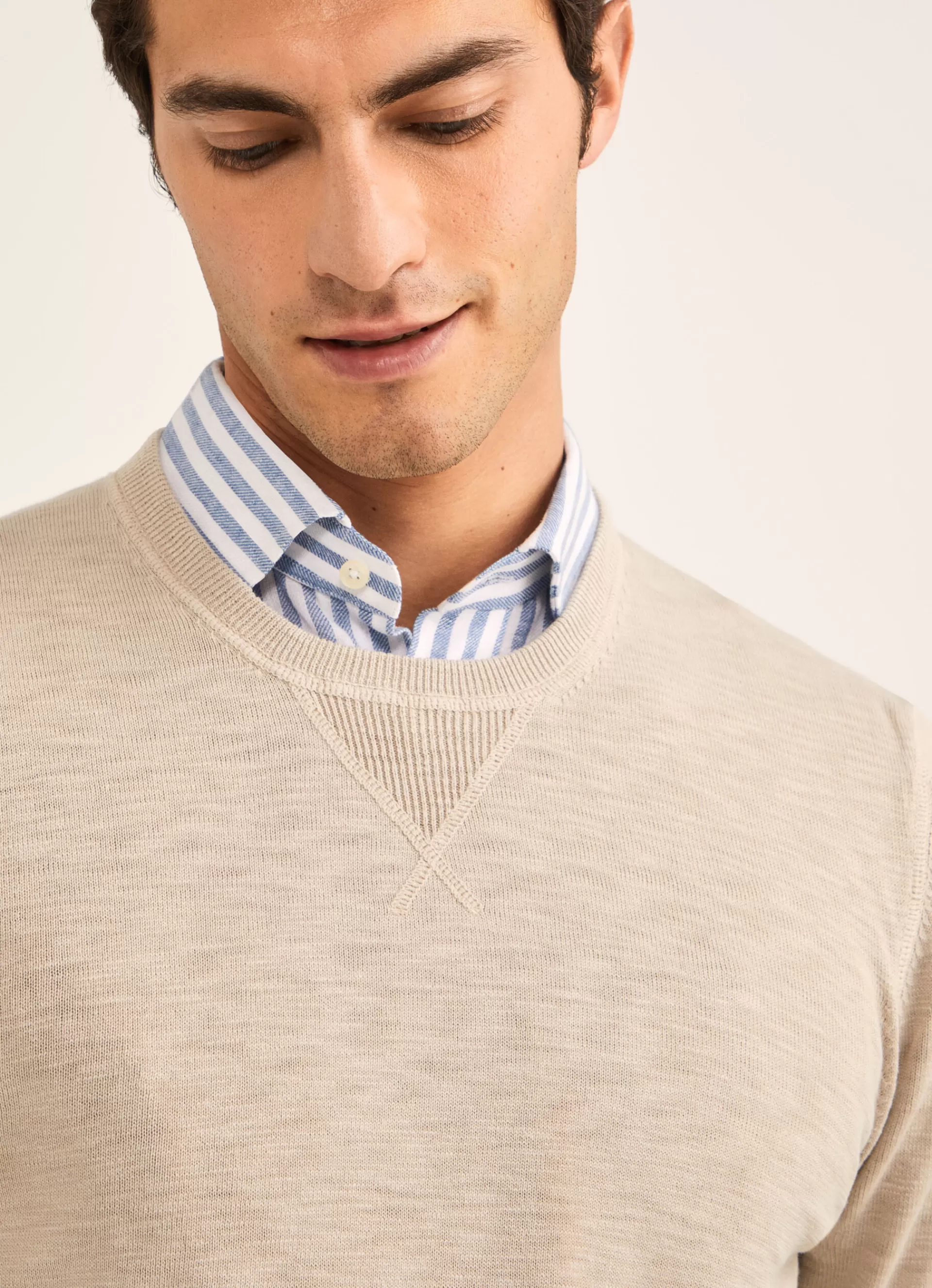 Pulls>Façonnable Pull A Col Rond Light Beige