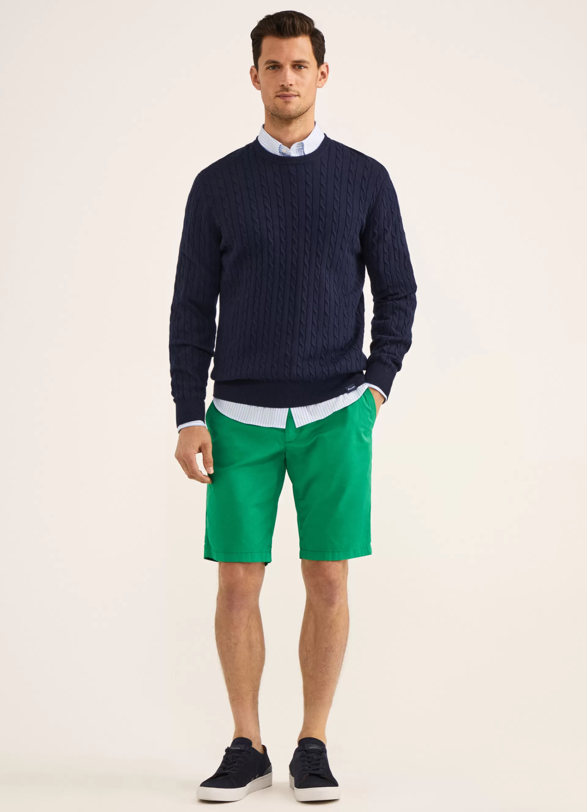 Shorts>Façonnable Short En Coton Bright Green