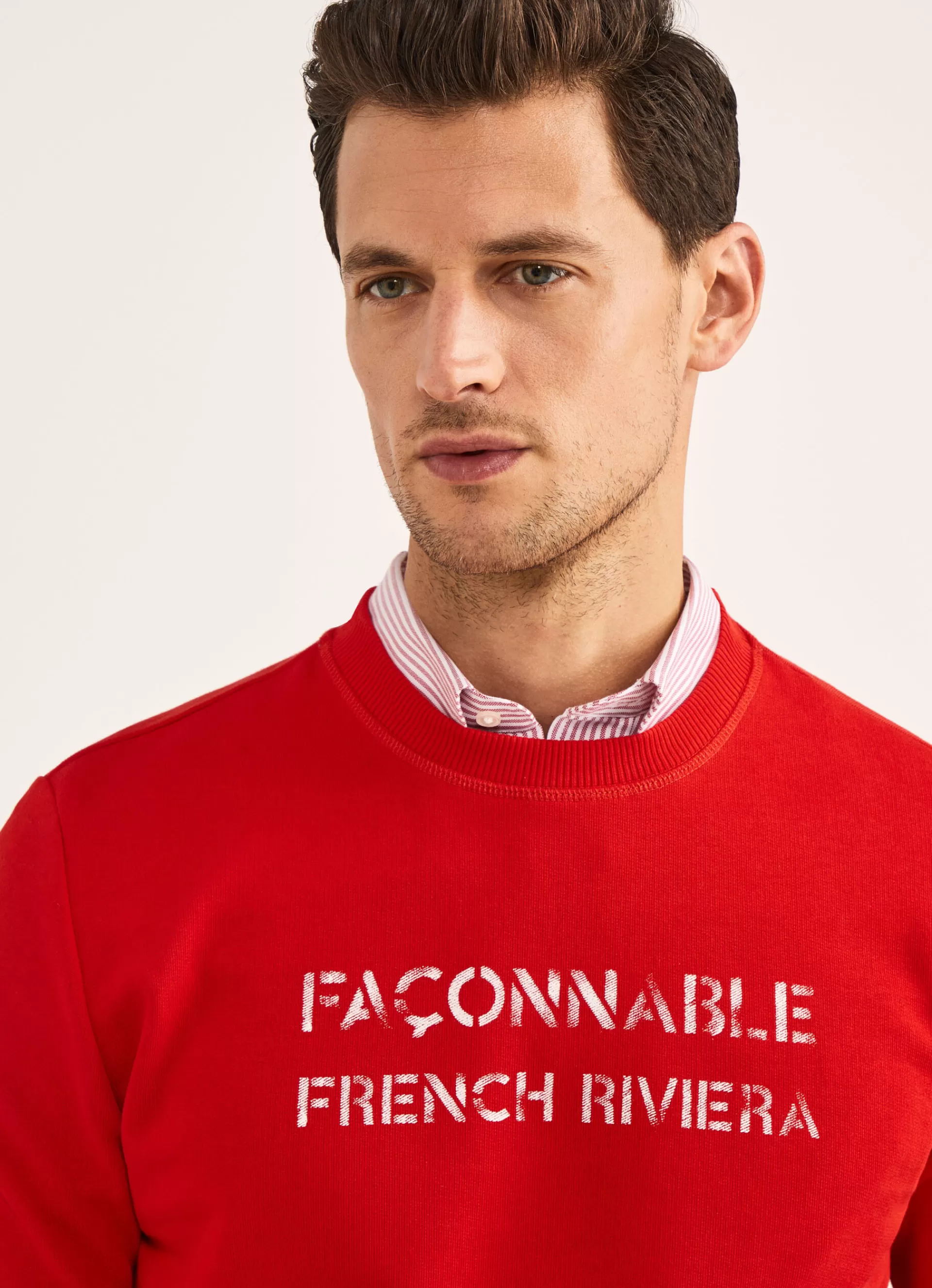 Sweatshirts>Façonnable Sweat En Peluche Mars Red