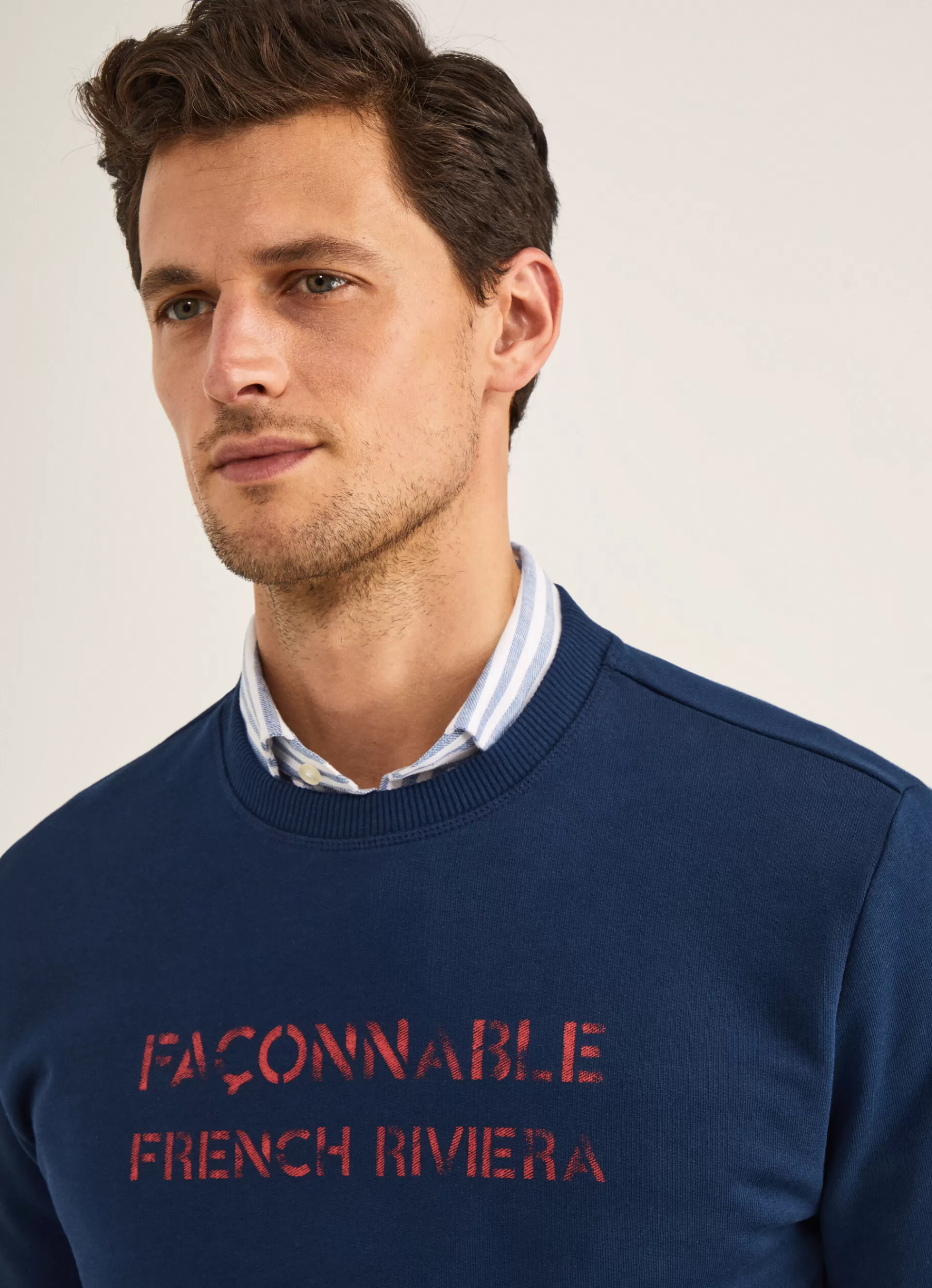 Sweatshirts>Façonnable Sweat En Peluche Naval Blue