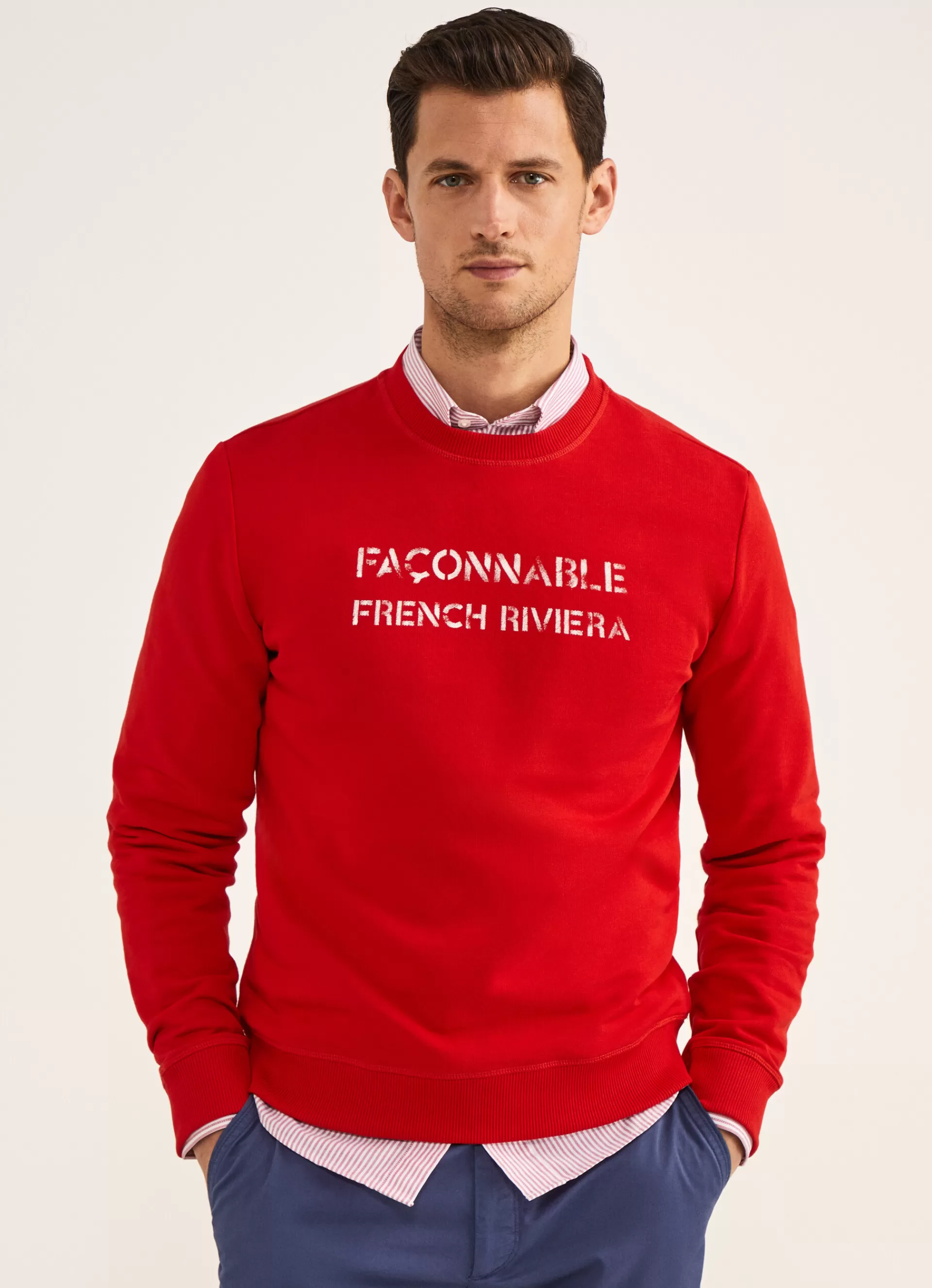 Sweatshirts>Façonnable Sweat En Peluche Mars Red