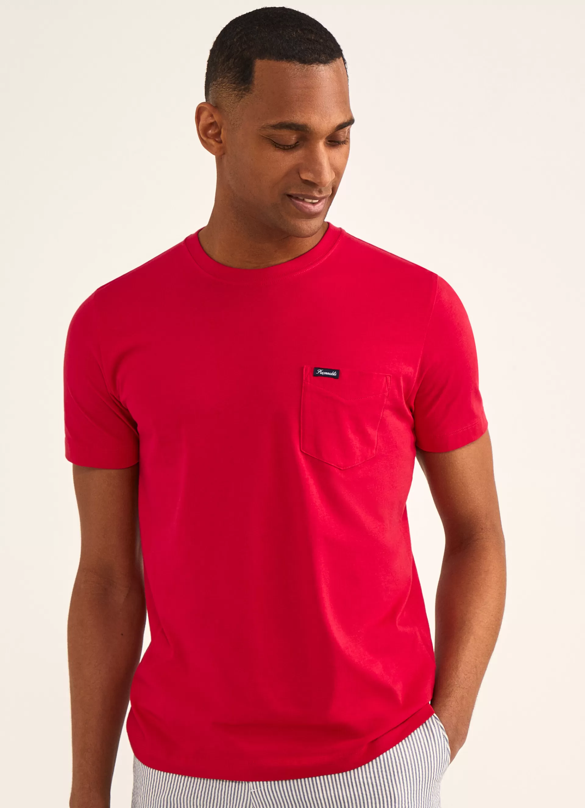 T-Shirts>Façonnable T-Shirt A Poche Mars Red