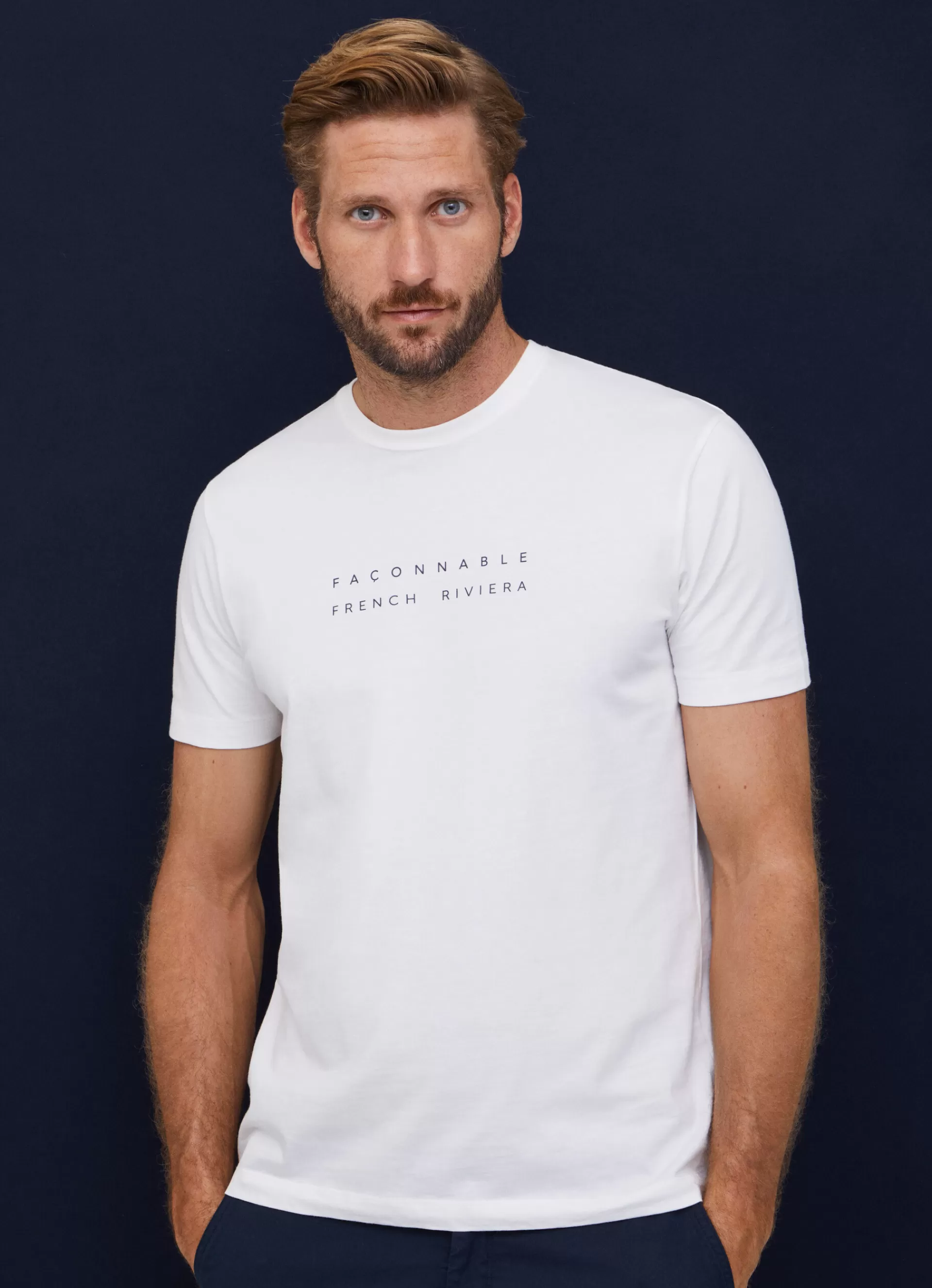 T-Shirts>Façonnable T-Shirt Imprime Haute Densite Off White